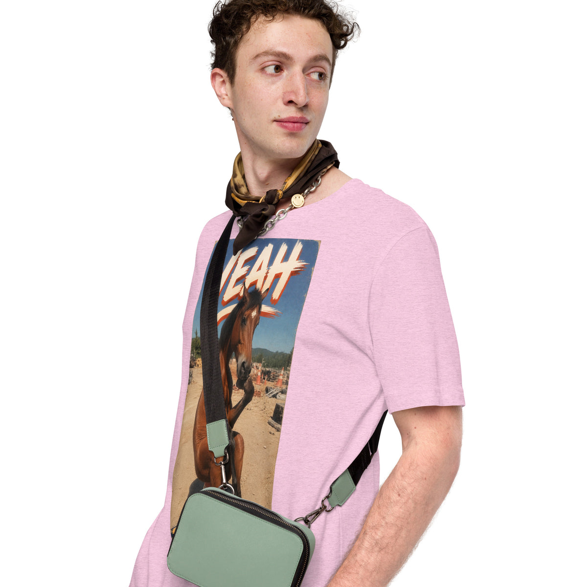 Just Chillin' tee in heather prism lilac, side view