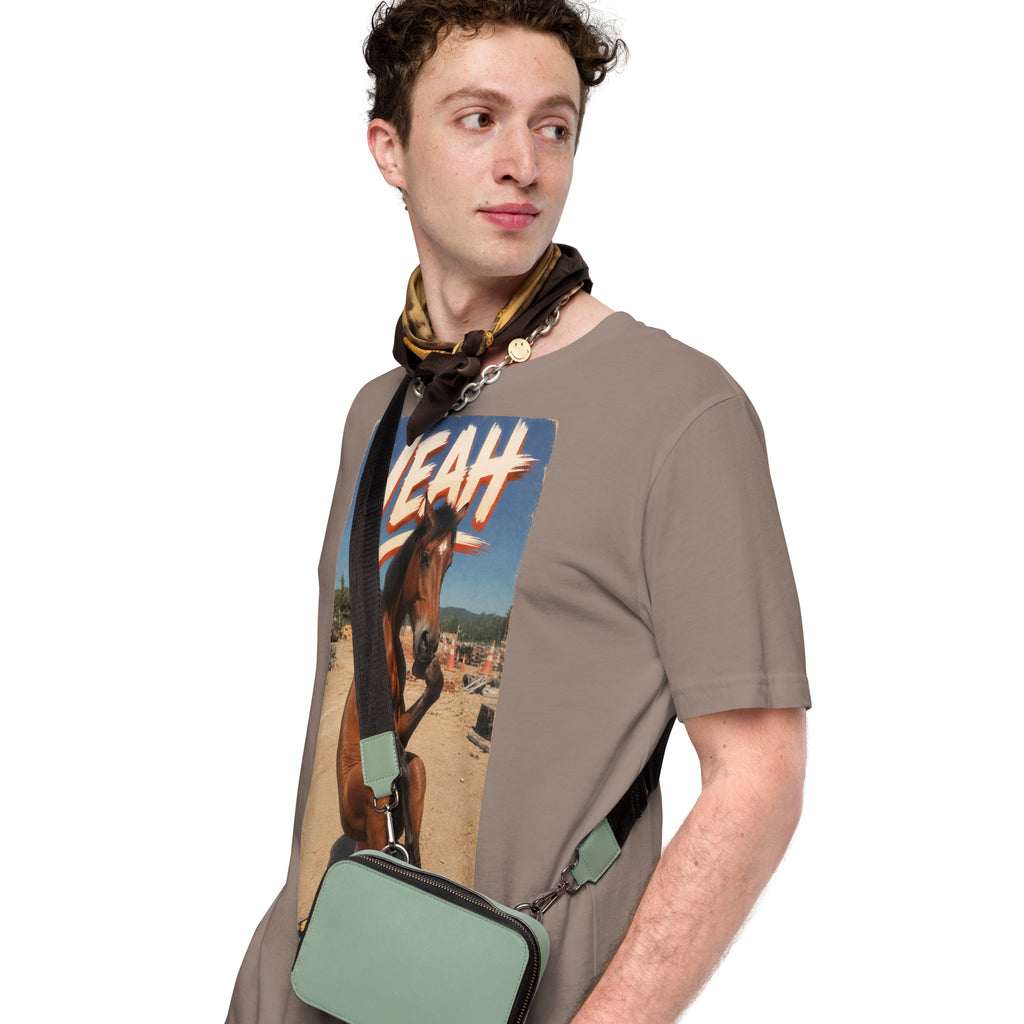 Just Chillin' tee in pebble grey, side view